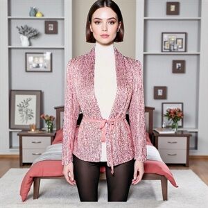 Ann Taylor Loft Rose Gold Sequin Blazer NWT Size 0